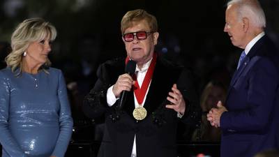 Elton John receives National Humanities Medal from President Biden at White House: "I'm flabbergasted"