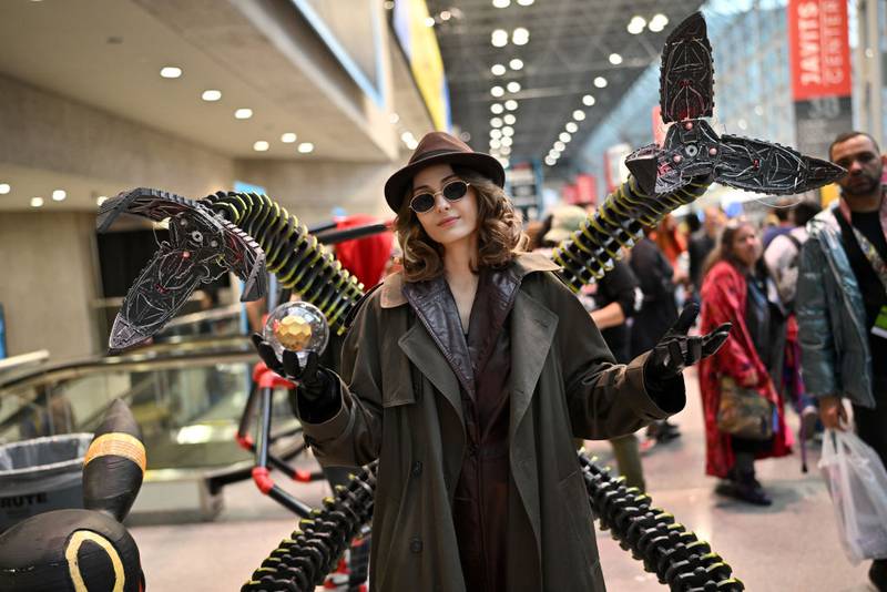 NEW YORK, NEW YORK - OCTOBER 14: A cosplayer poses as Doc Ock during New York Comic Con 2023 - Day 3 at Javits Center on October 14, 2023 in New York City. (Photo by Roy Rochlin/Getty Images for ReedPop)